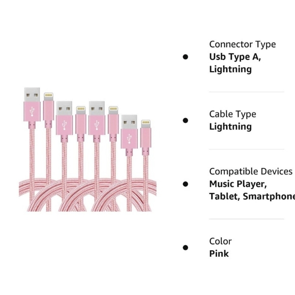 4Pack(3ft 6ft 6ft 10ft) Lightning Cable Apple Certified Braided Nylon Fast Charg - Picture 6 of 7
